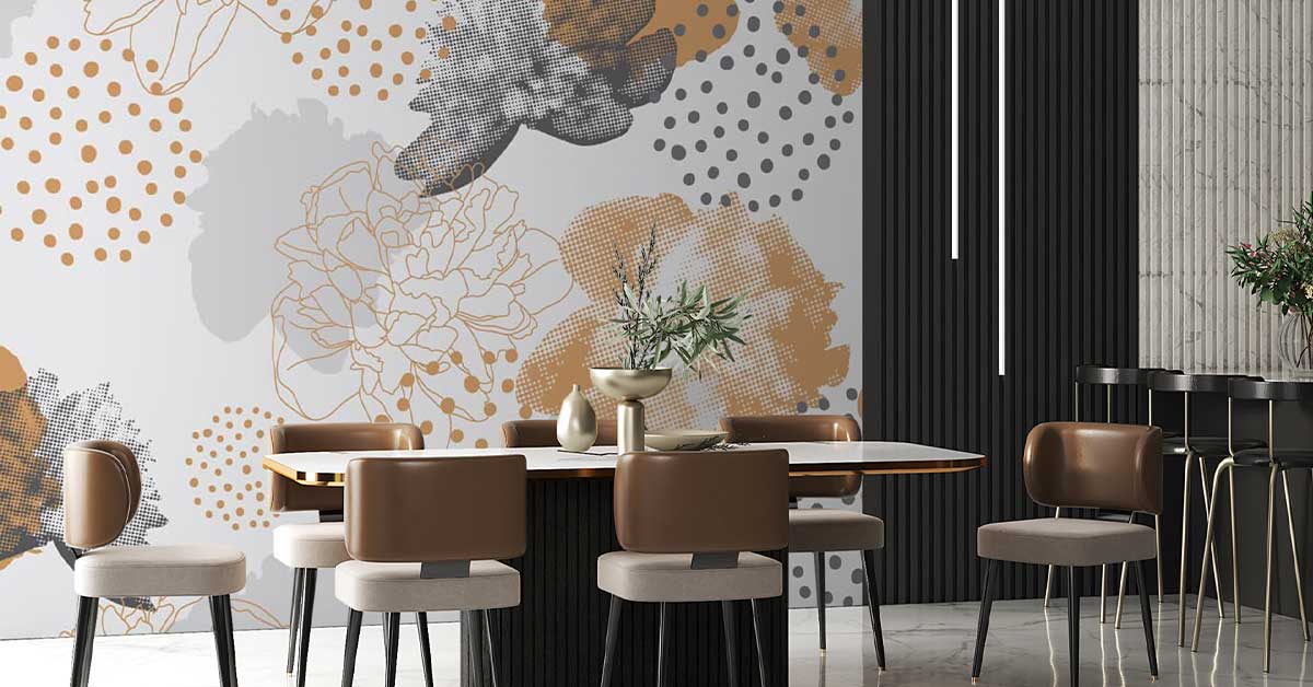 Tapet med gråt mønster