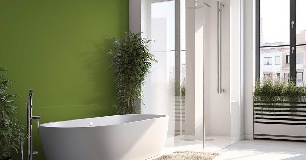 Fototapet ensfarget grønt