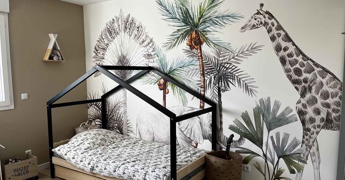 Tapet med illustrationer og tegninger Tapet med illustrationer og tegninger