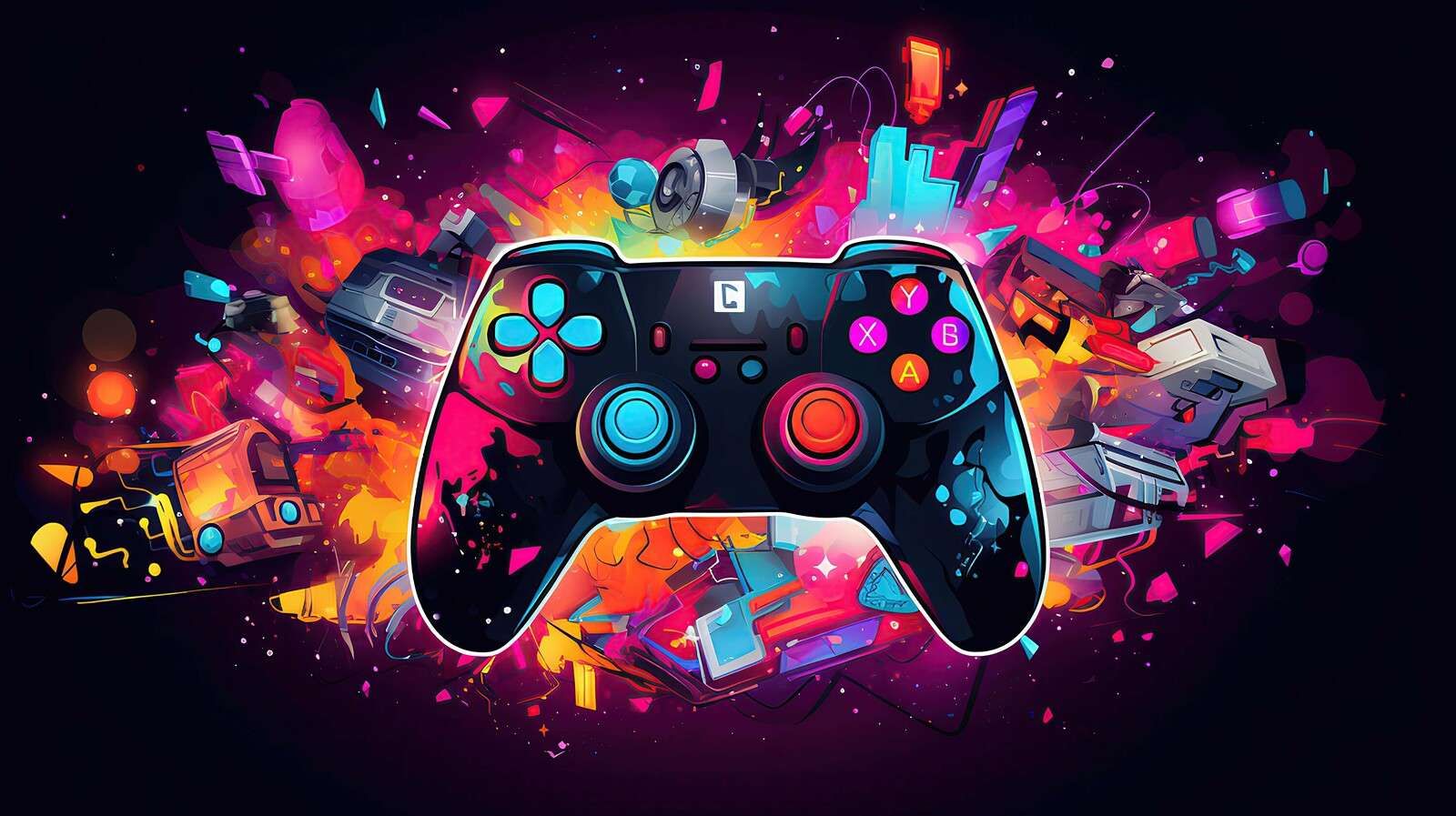 Neon Gaming Tapet Neon Gaming Tapet