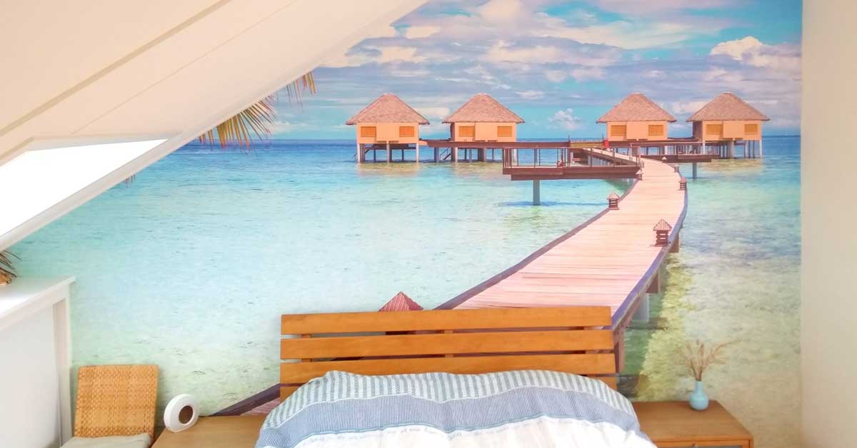 Tapet med træbroer Tapet med træbroer