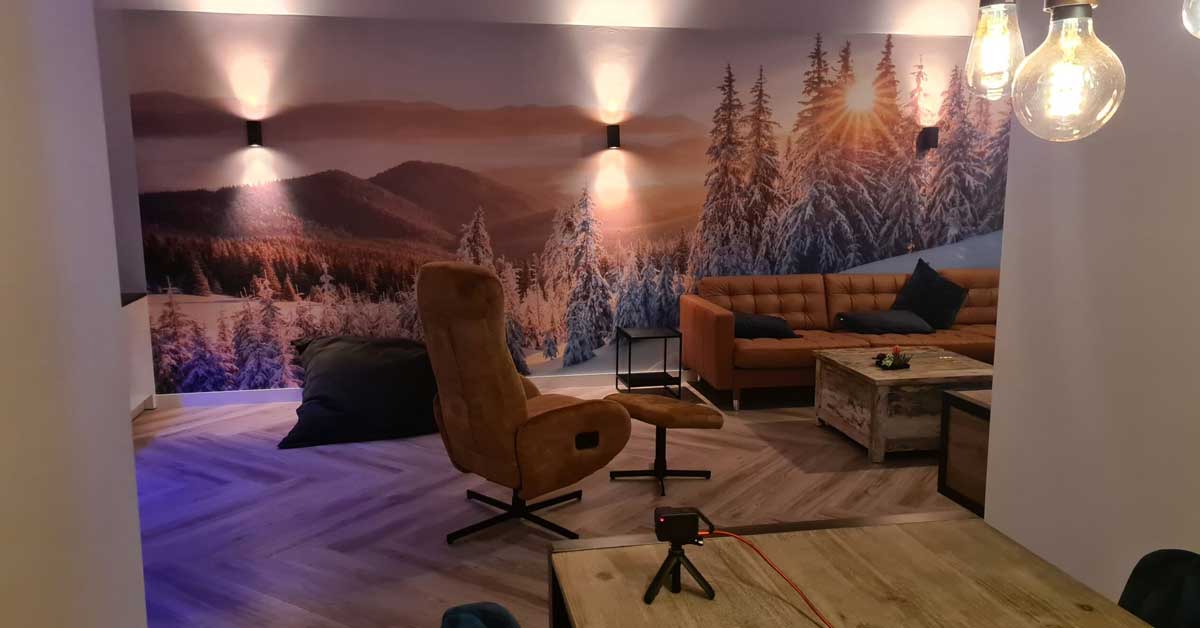 Vinterlandskab på tapet Vinterlandskab på tapet