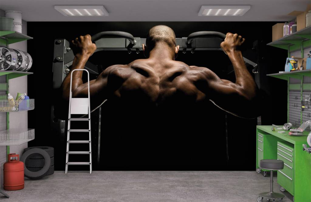 Fitness Man med muskulös rygg 9
