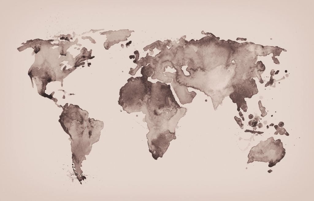 Världskarta i sepia