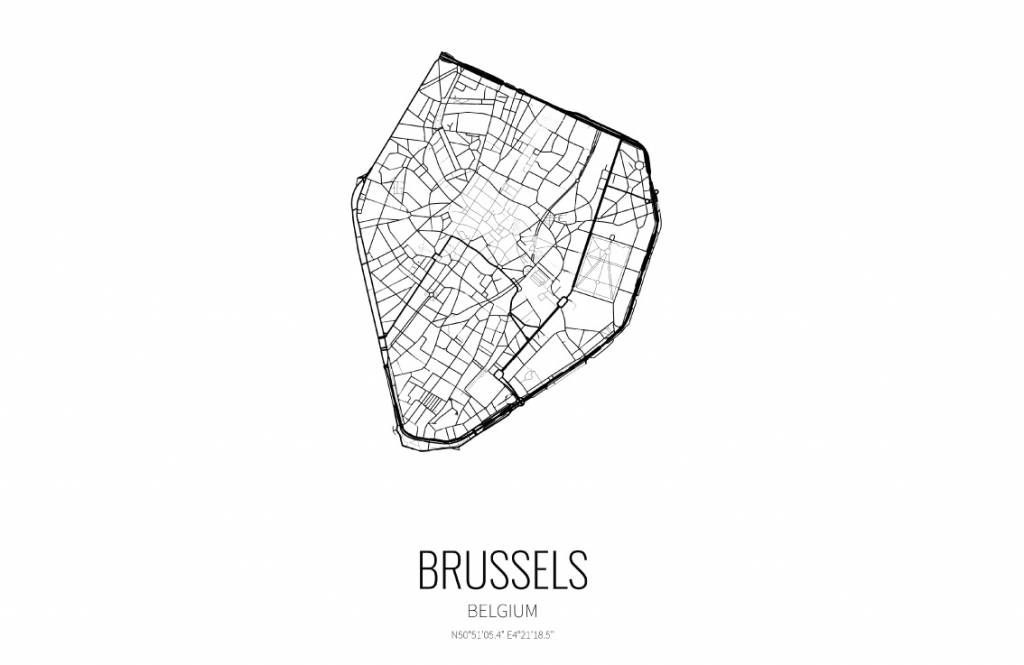 Unik karta över Bryssel
