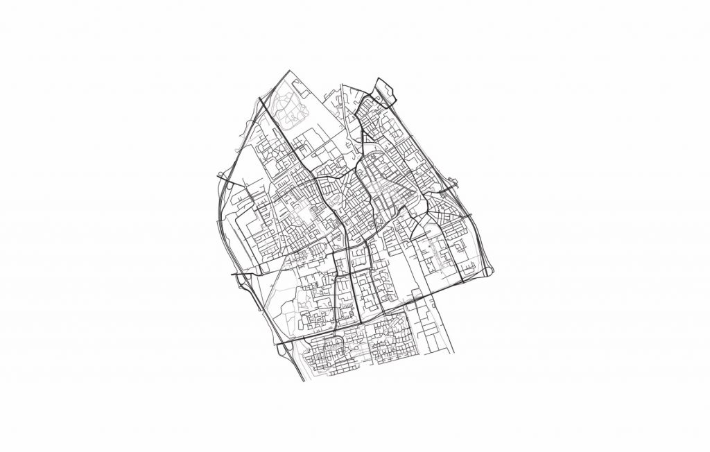 Karta över Delft, vit