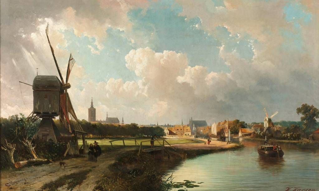 Vy av Haag från Delfts kanal på 1600-talet