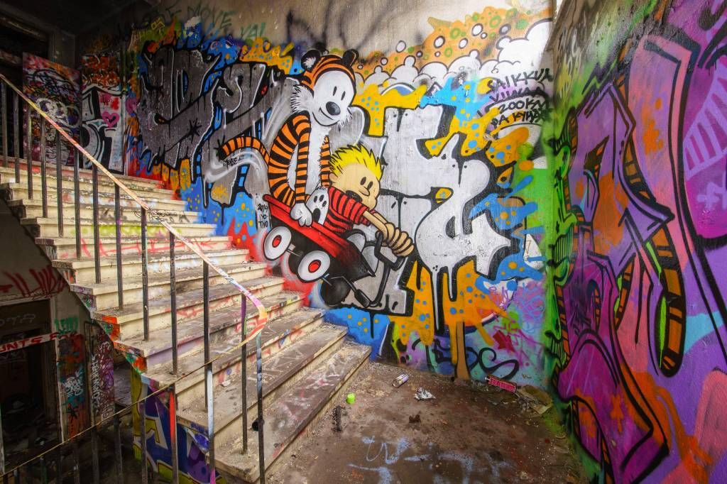 Graffiti med trappor