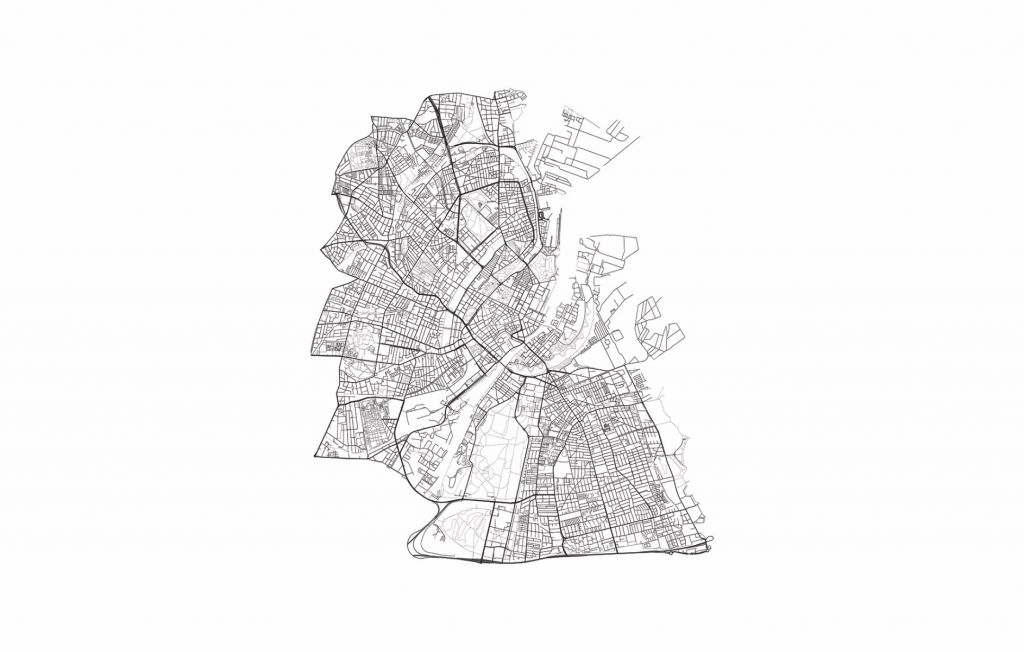 Köpenhamn karta, vit