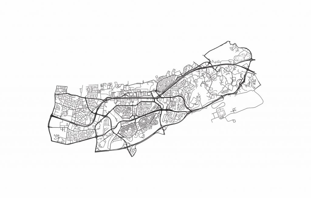Karta över Muscat, vit