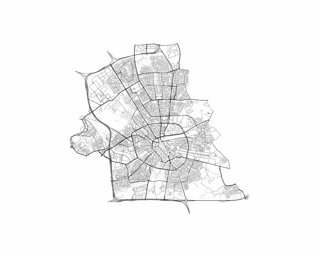 Karta över Eindhoven, vit