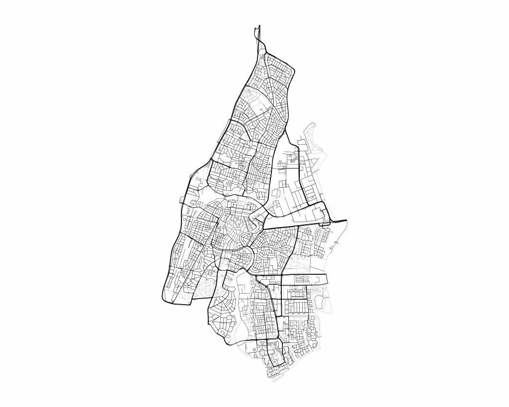 Karta över Haarlem, vit
