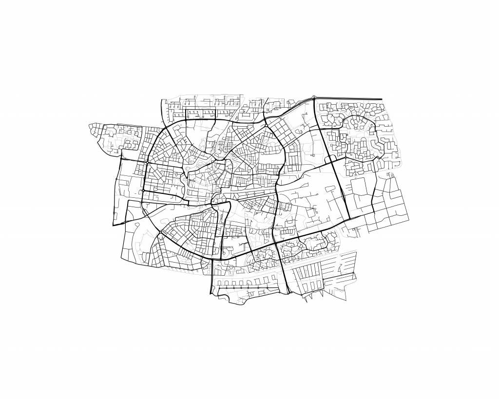 Karta över Leeuwarden, vit