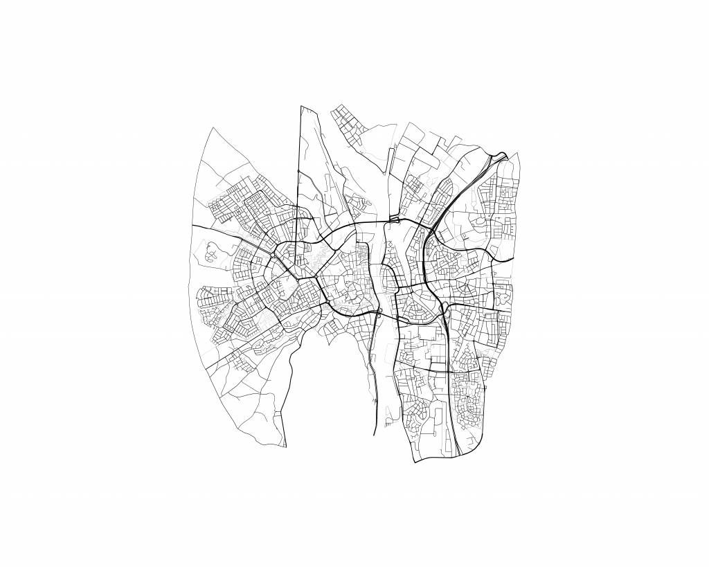 Karta över Maastricht, vit