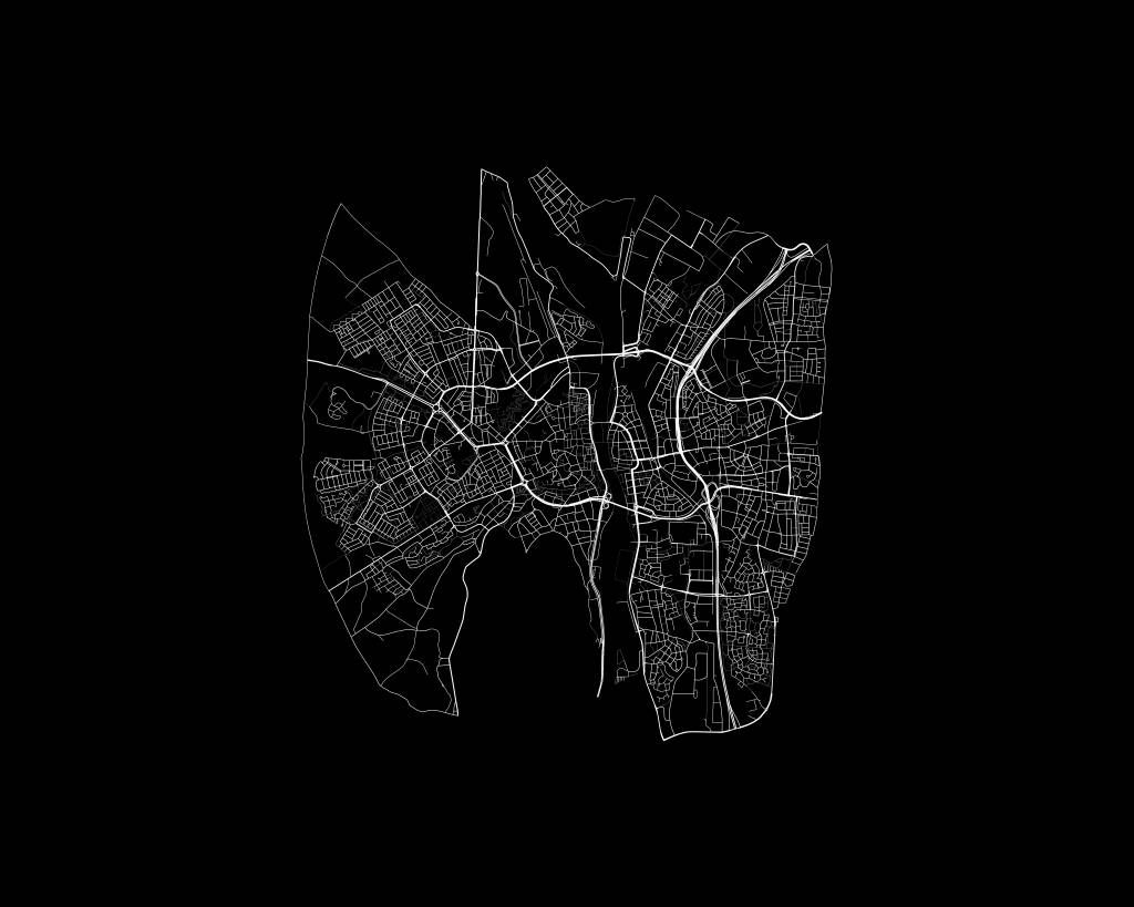 Karta över Maastricht, svart
