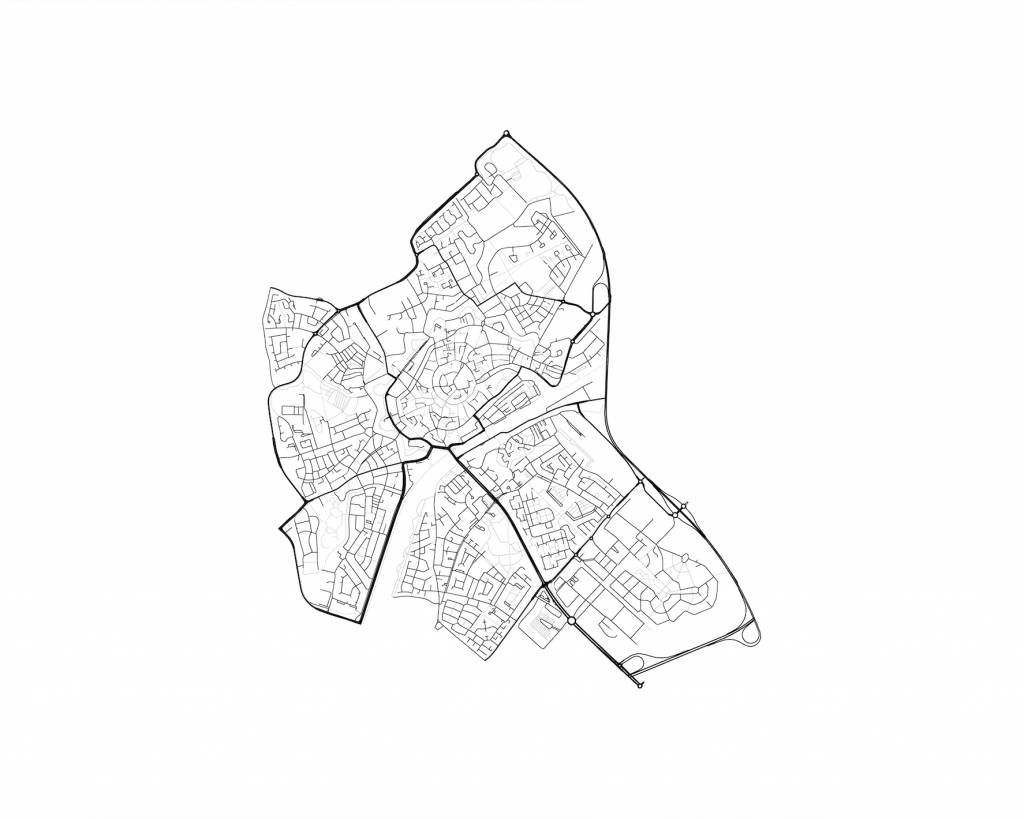 Karta över Middelburg, vit