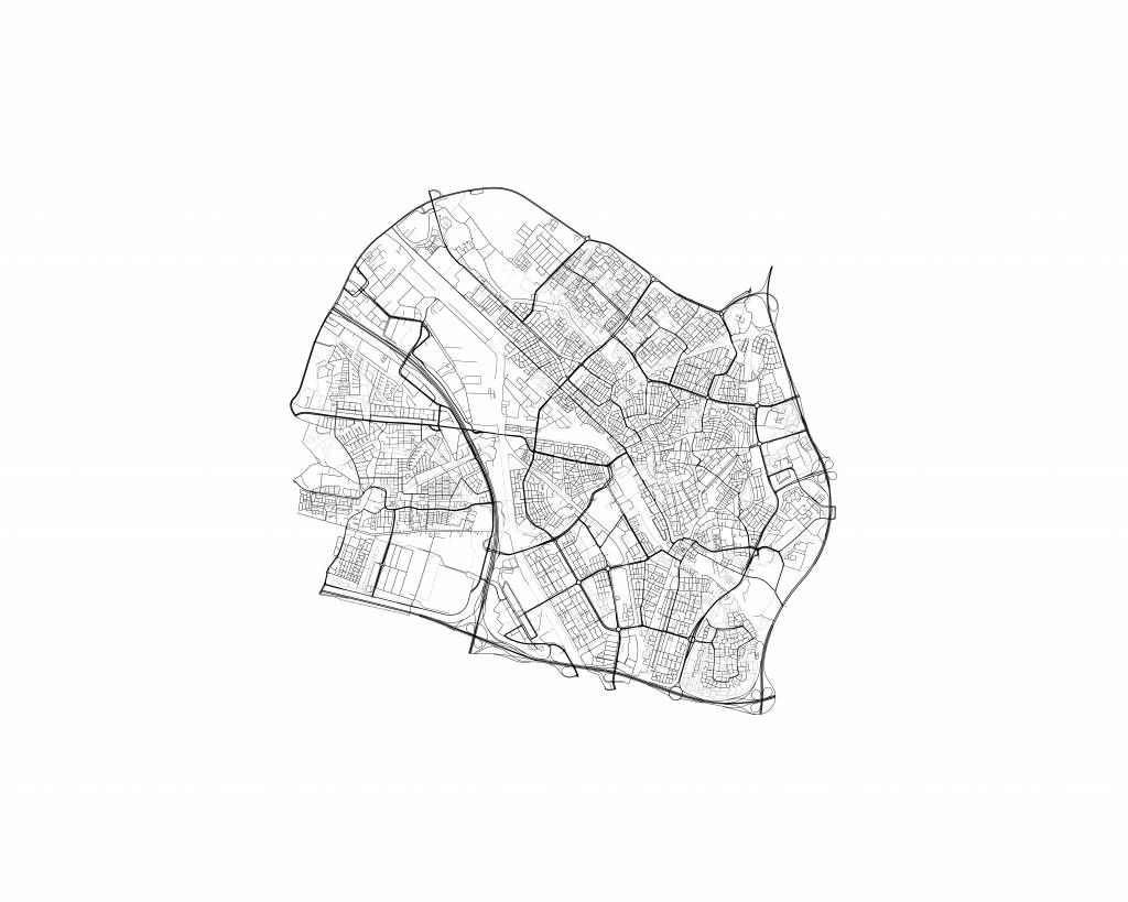 Karta över Utrecht, vit