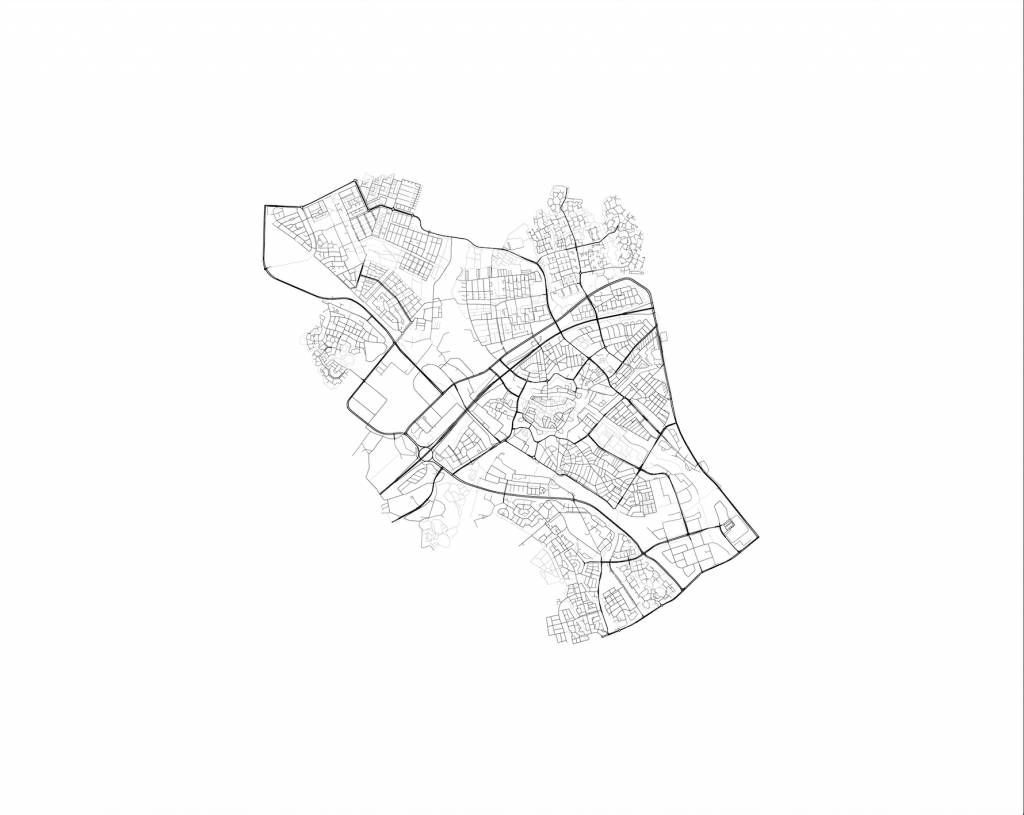 Karta över Zwolle, vit