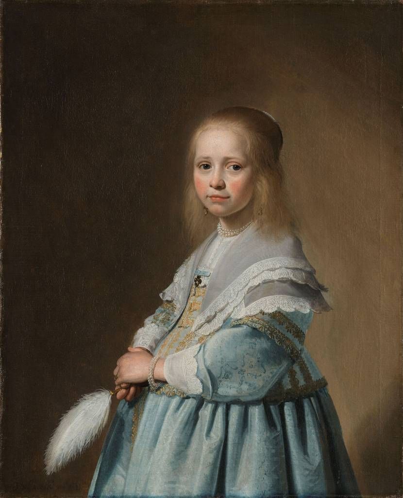 Porträtt av en flicka i blått