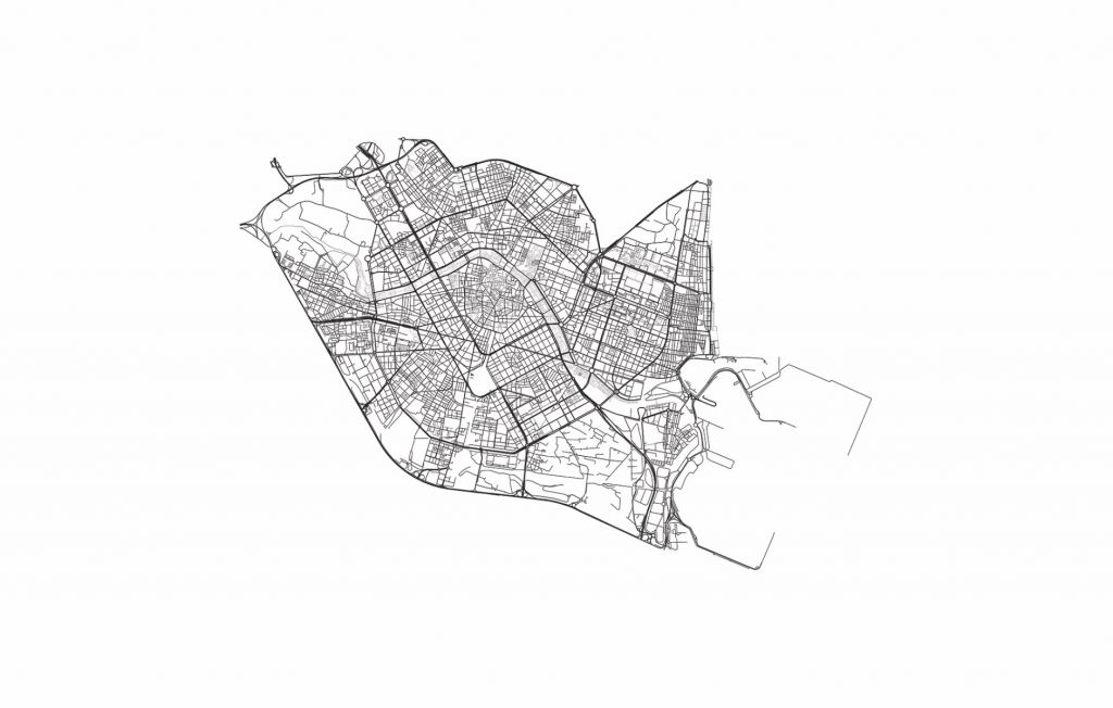 Karta över Valencia, vit