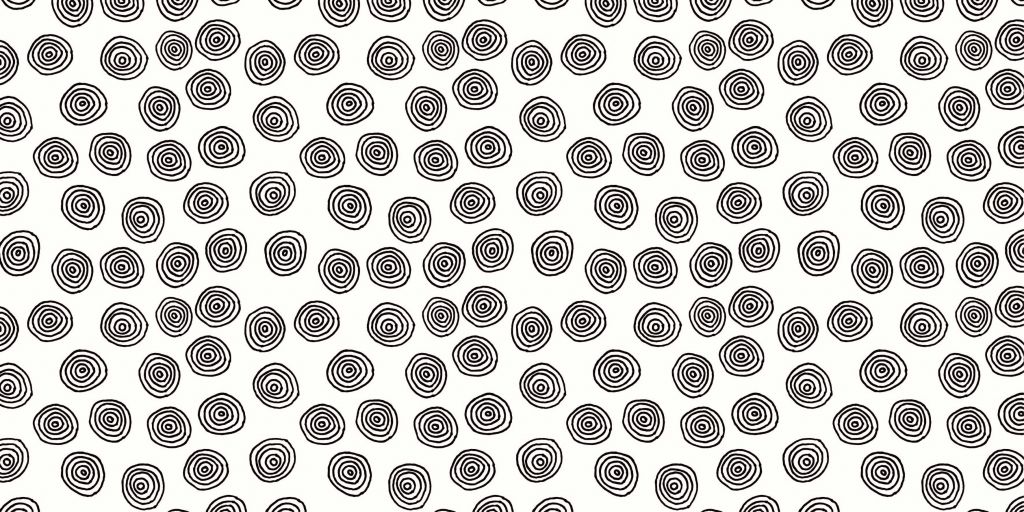 Abstrakte cirkler i sort og hvid