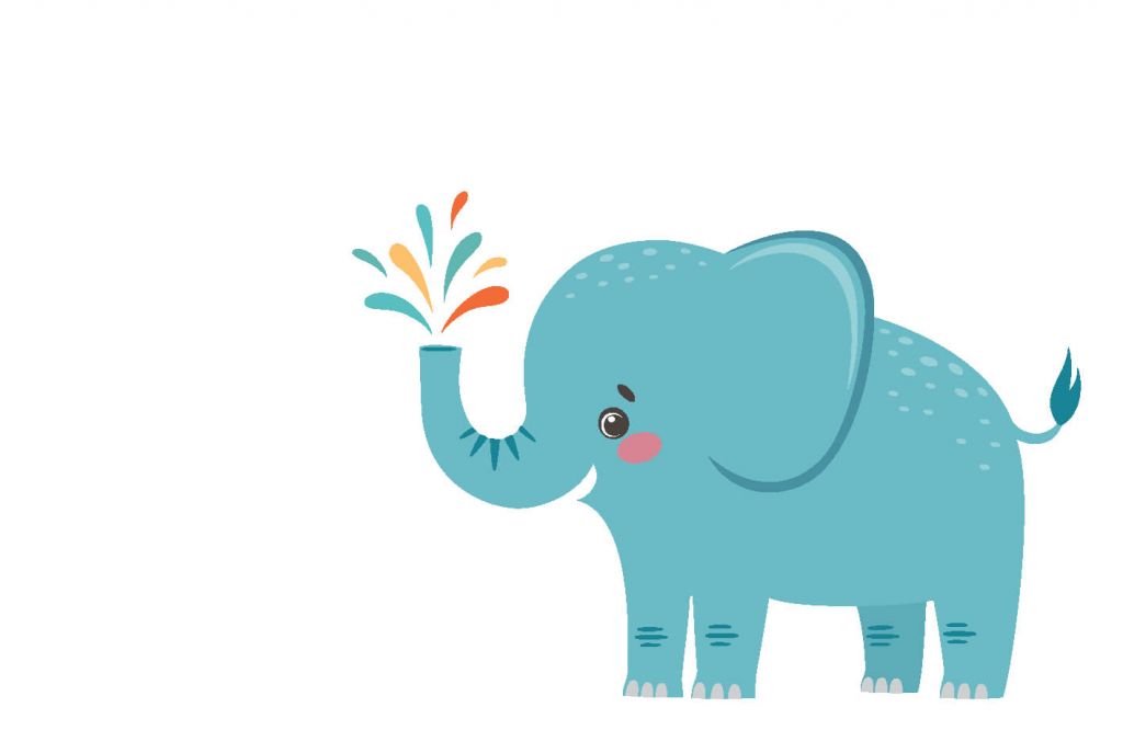 Glad elefant