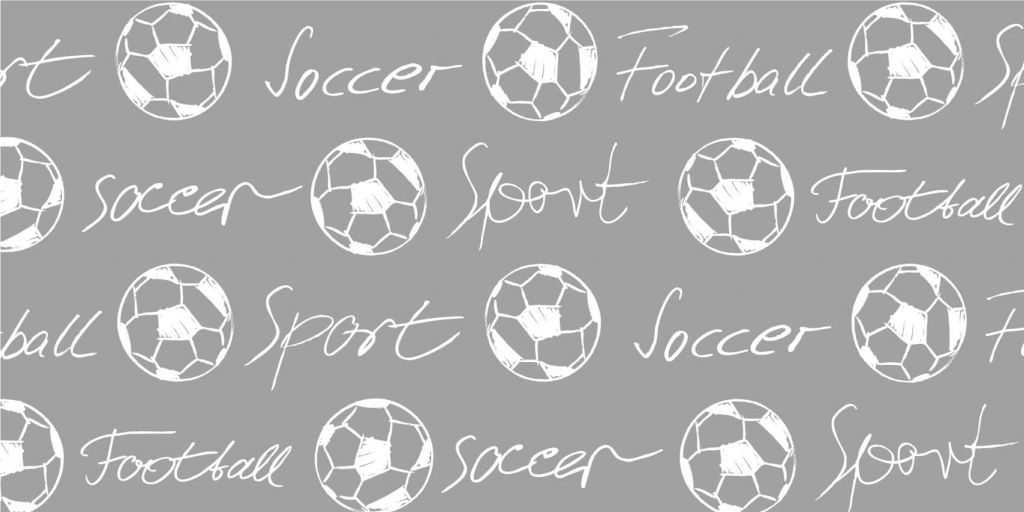 Fotbollar och text