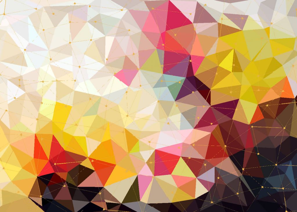 Tryck av färgglada trianglar