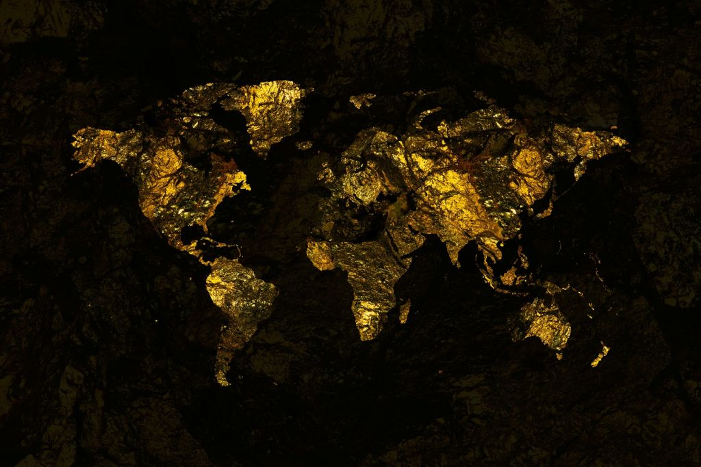 Världskarta guld