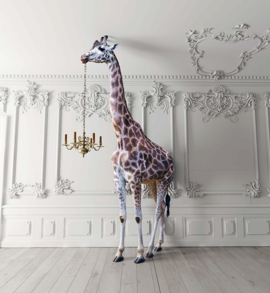 Giraff med ljusstake