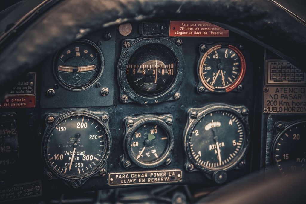 Vintage cockpit detalj