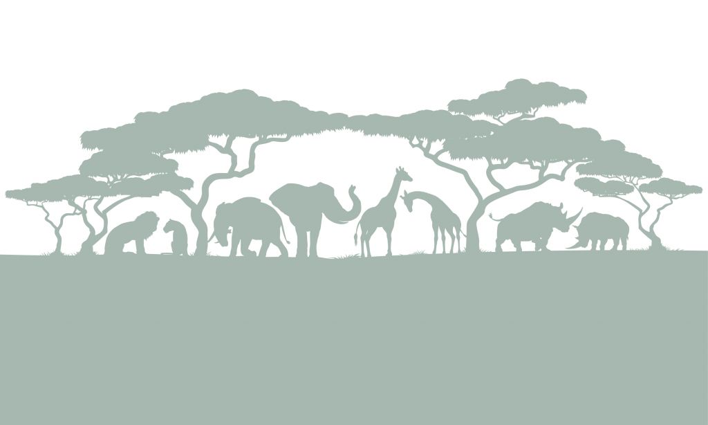 Silhuet safaridyr, lysegrøn