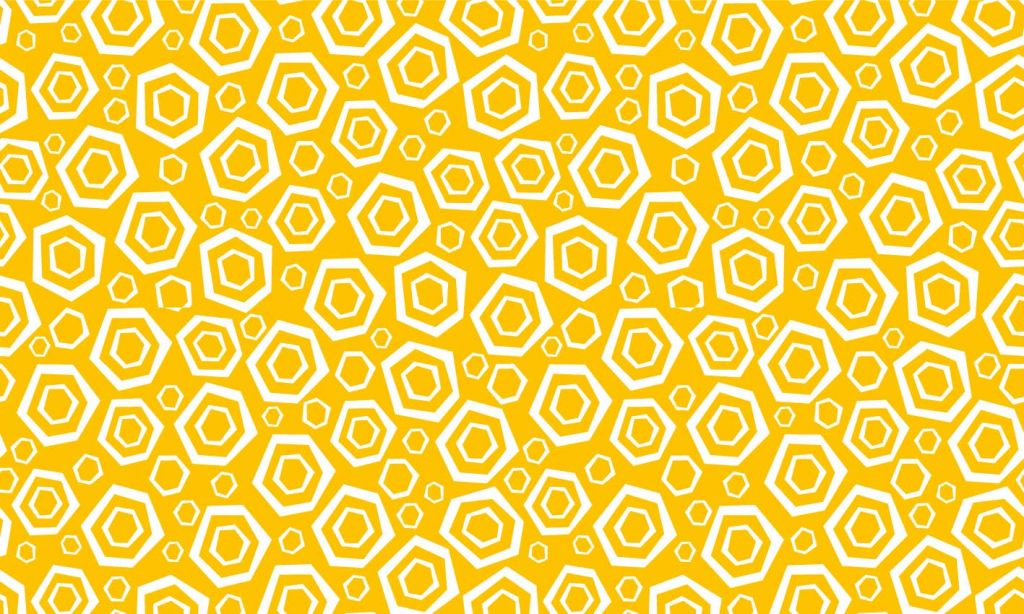 Sexkantigt mönster, gult