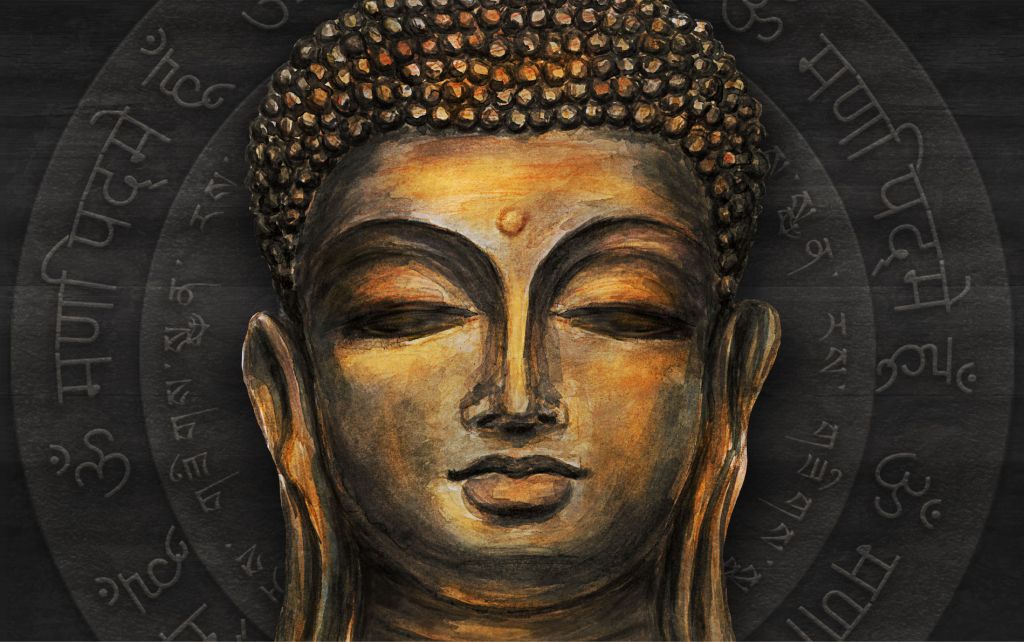 Målad Buddha