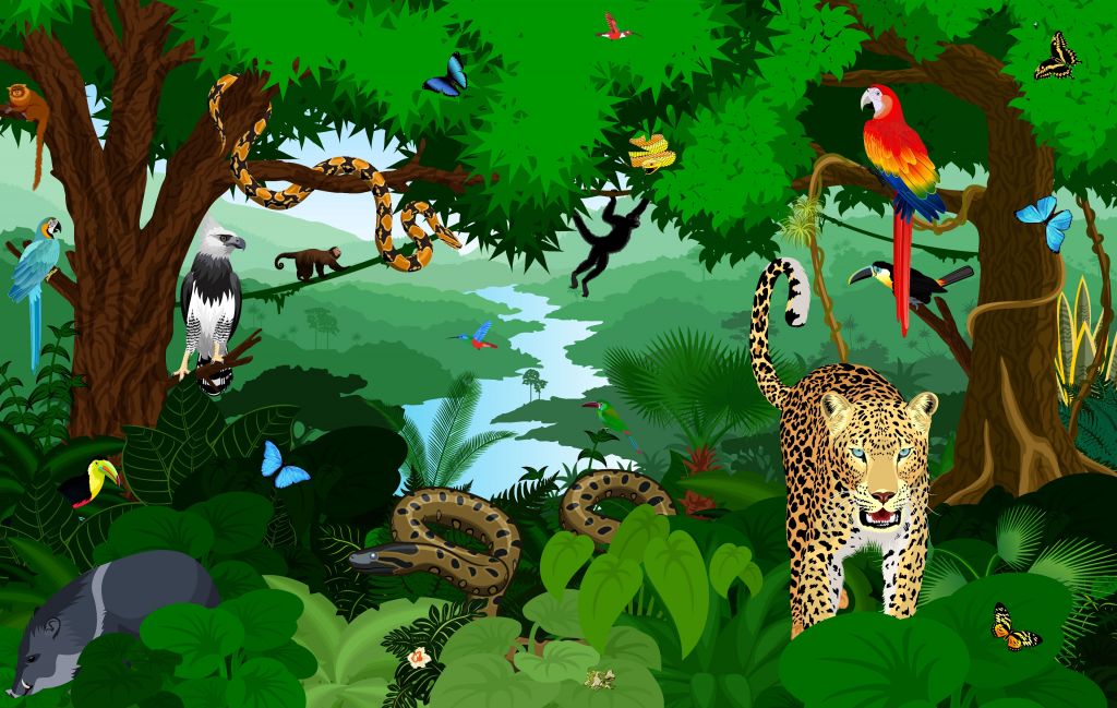 Illustration av djungeln