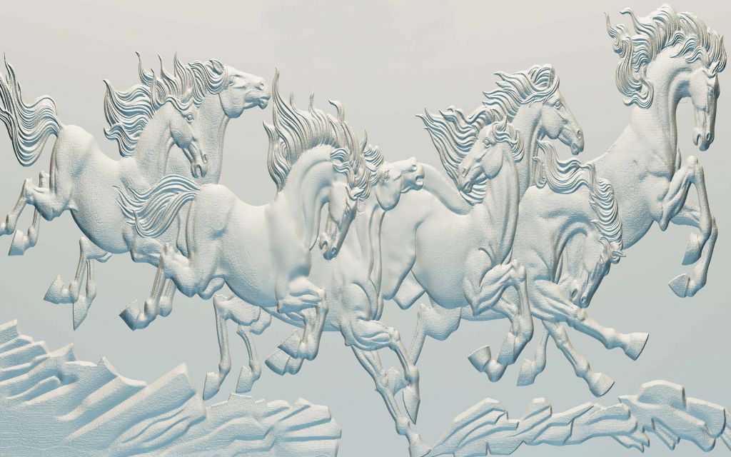 Illustration av en häst i 3D