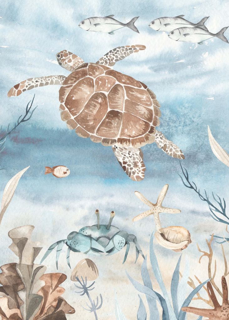 Akvarell havssköldpadda
