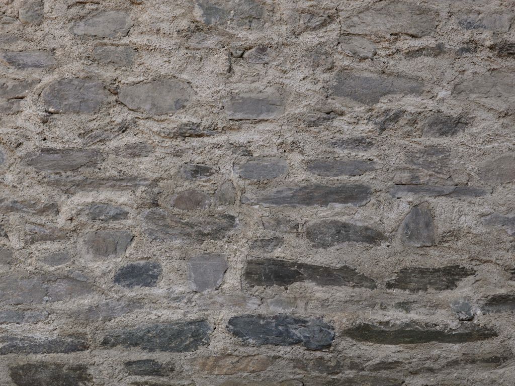 Mur med grova stenar