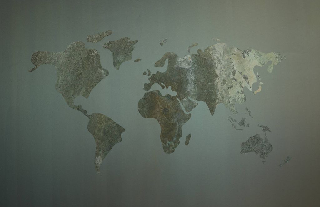 Grön världskarta med struktur