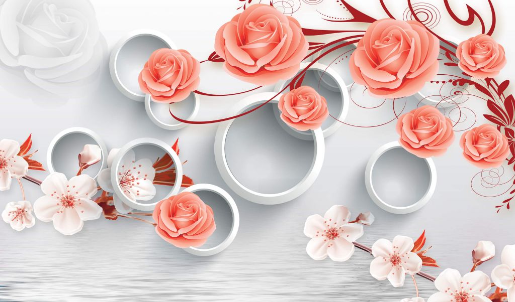 3D-cirklar och blommor