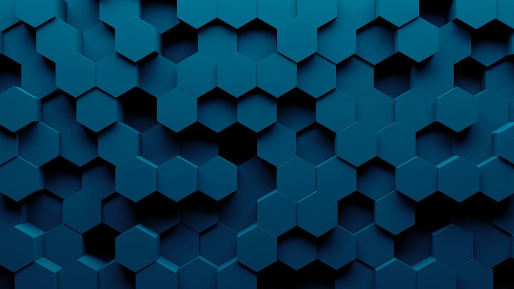 Mörkblå hexagoner