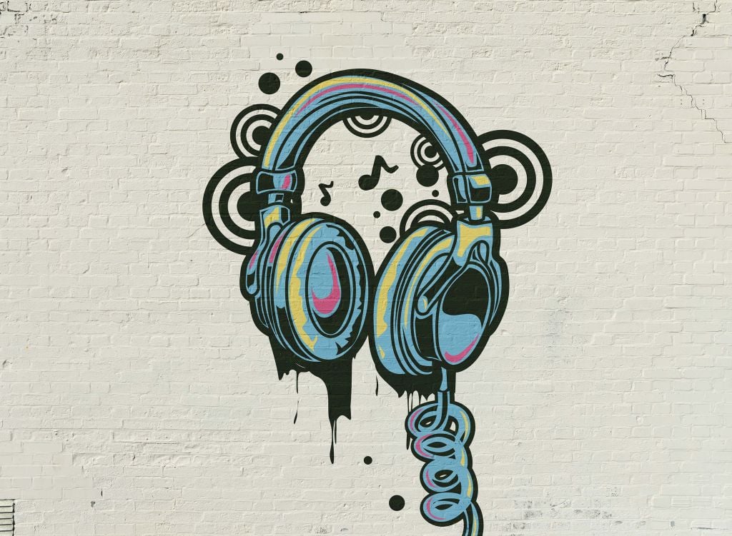 Graffiti-hörlurar
