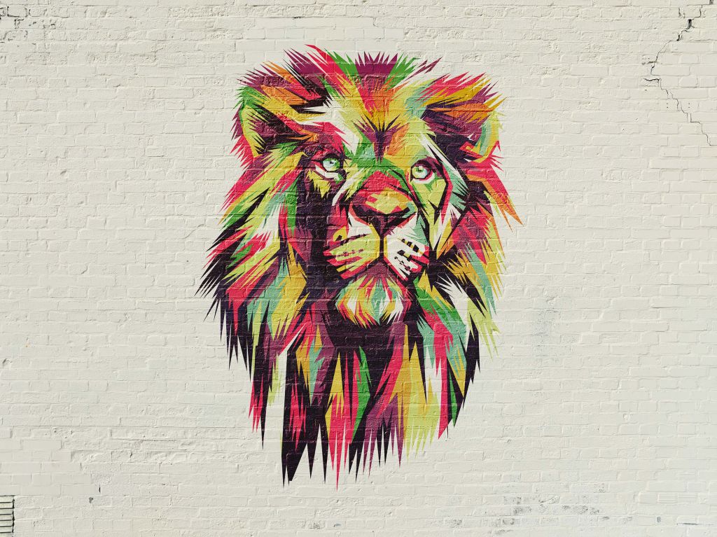 Graffiti av ett lejon