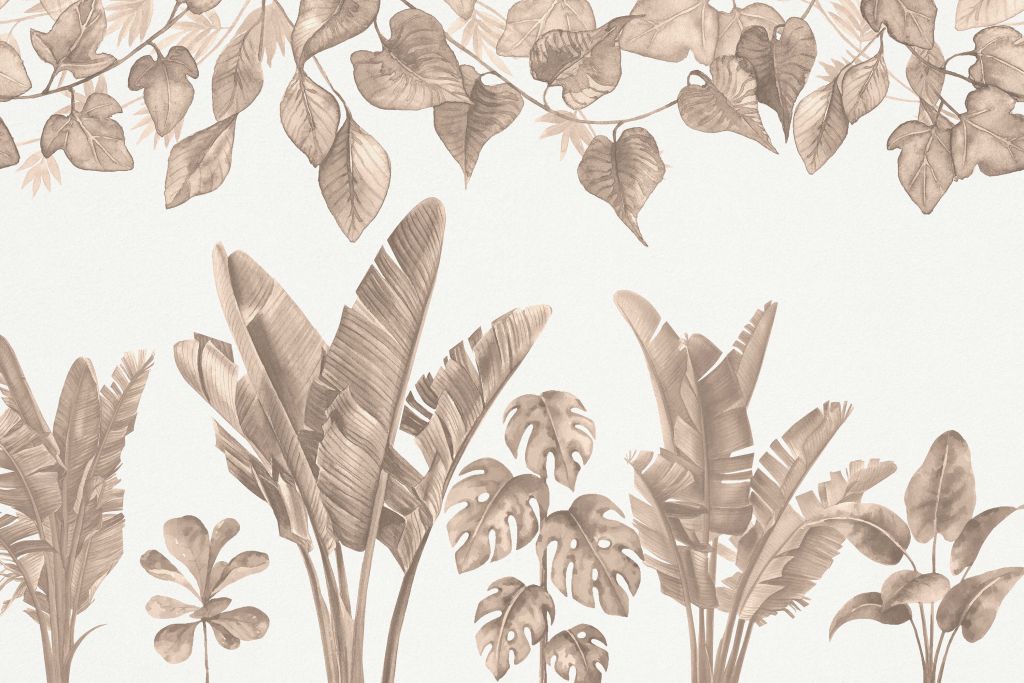 Jungle leaves i taupe