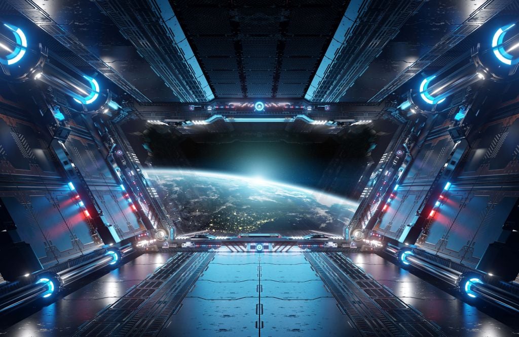 Utsikt från ett rymdskepp