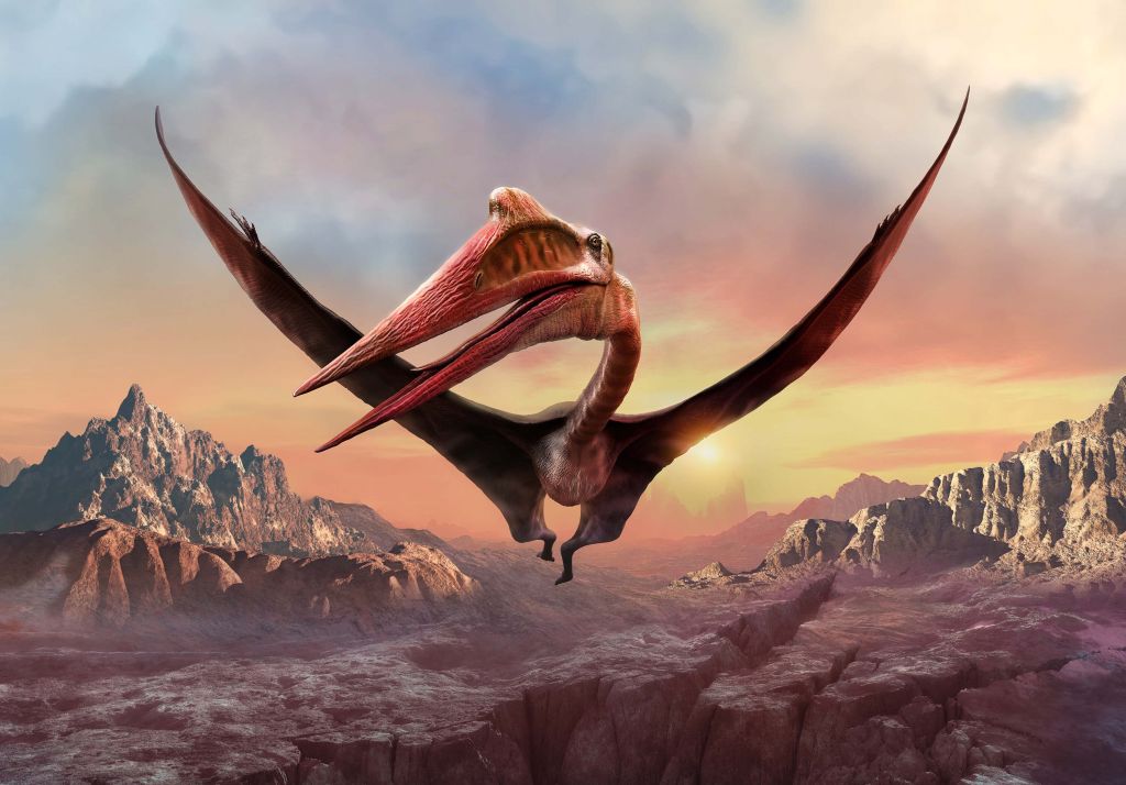 Quetzalcoatlus flyger över bergen
