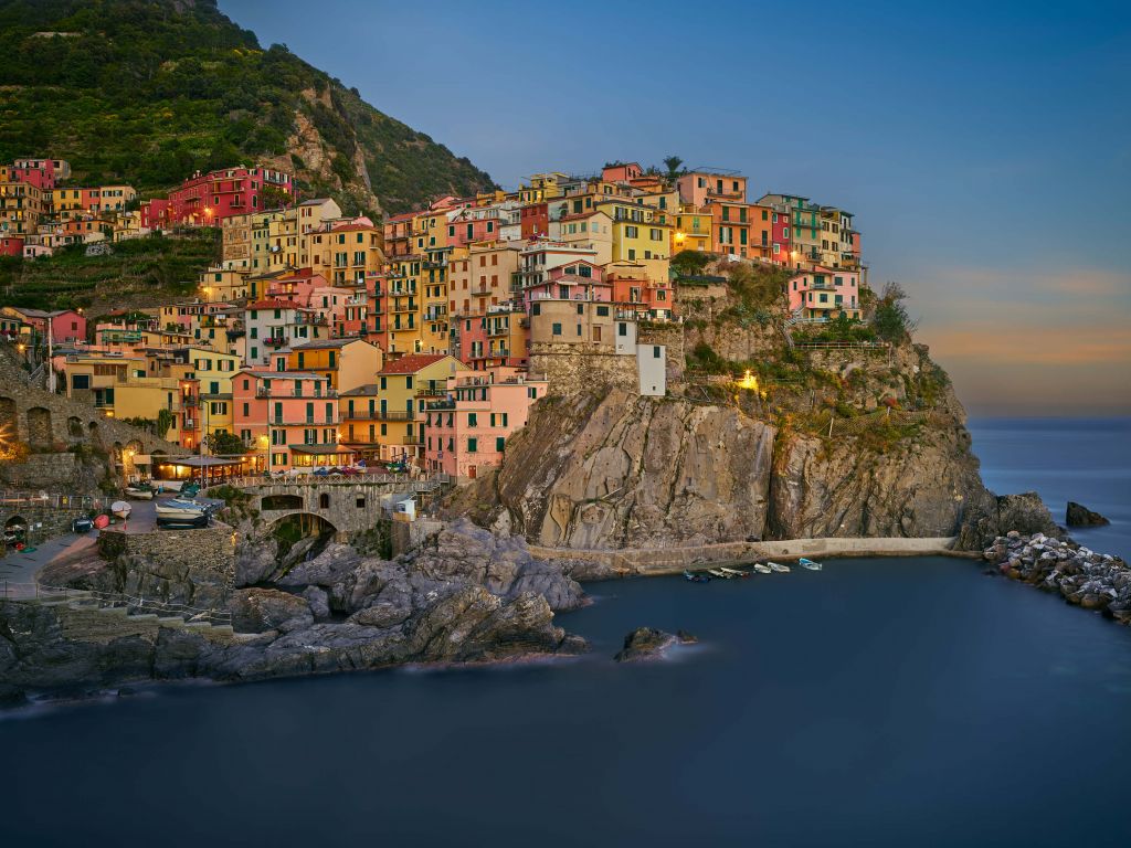 Färgade hus i Italien