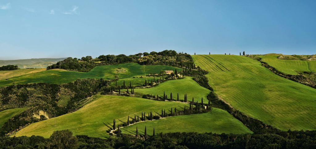 Panorama över Toscana