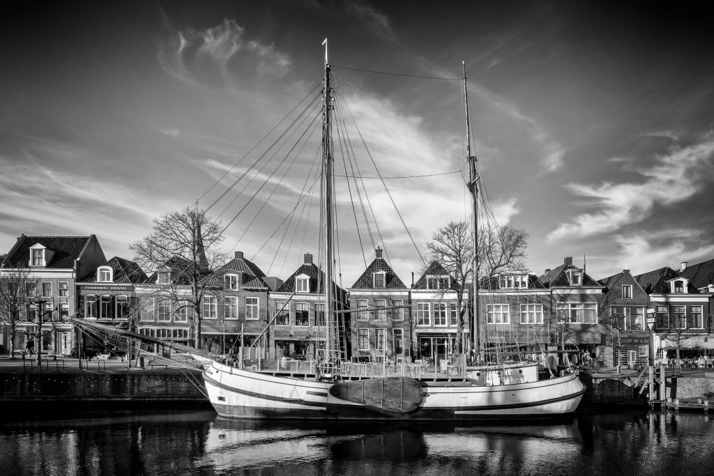 Den befästa staden Dokkum Friesland 