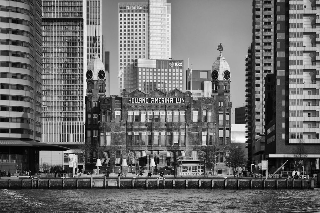 Hotel New York  i svartvitt Rotterdam 